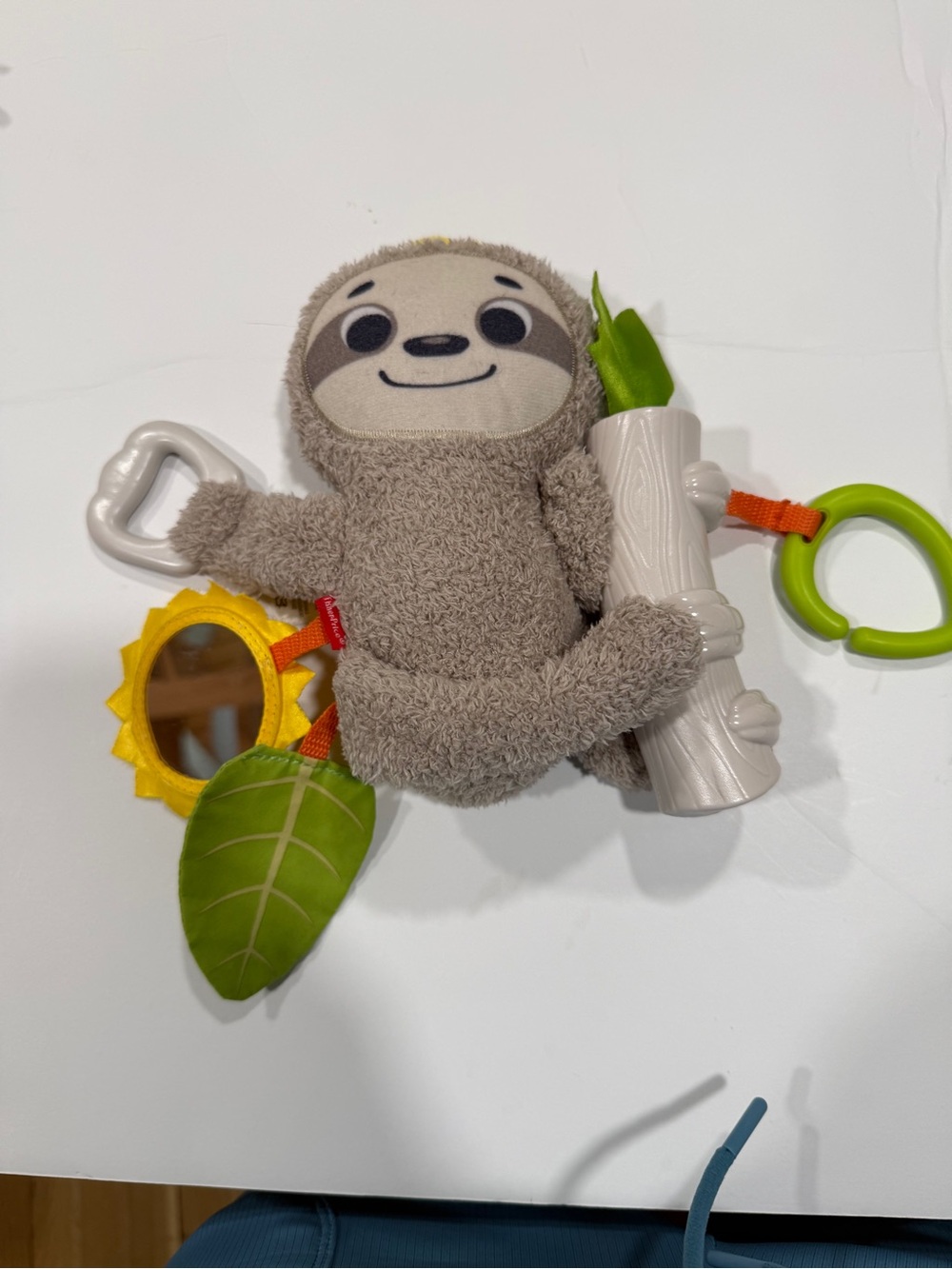 Fisher-Price FXC31 Sloth Plush Baby Activity Stroller Toy Teether with Clip